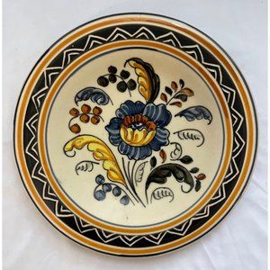 VTG Talavera Majolica Chacon Spain Plate 10” Porcelain Art Wall Pottery Signed